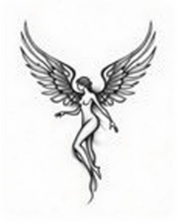 abstract angel tattoo design
