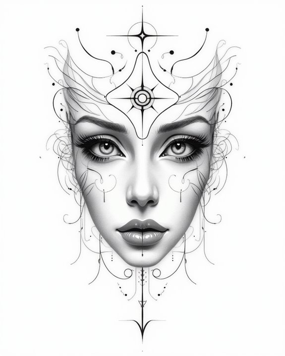 abstract face tattoo symbolism