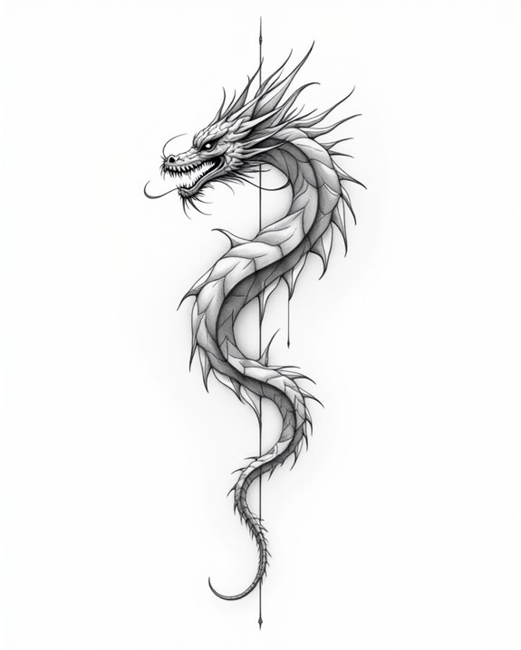 abstract geometric dragon design