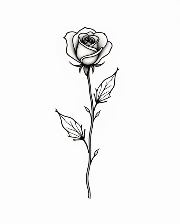 abstract minimalist rose tattoos