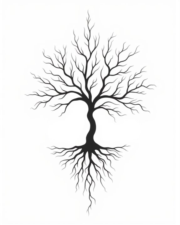abstract minimalist tree tattoos