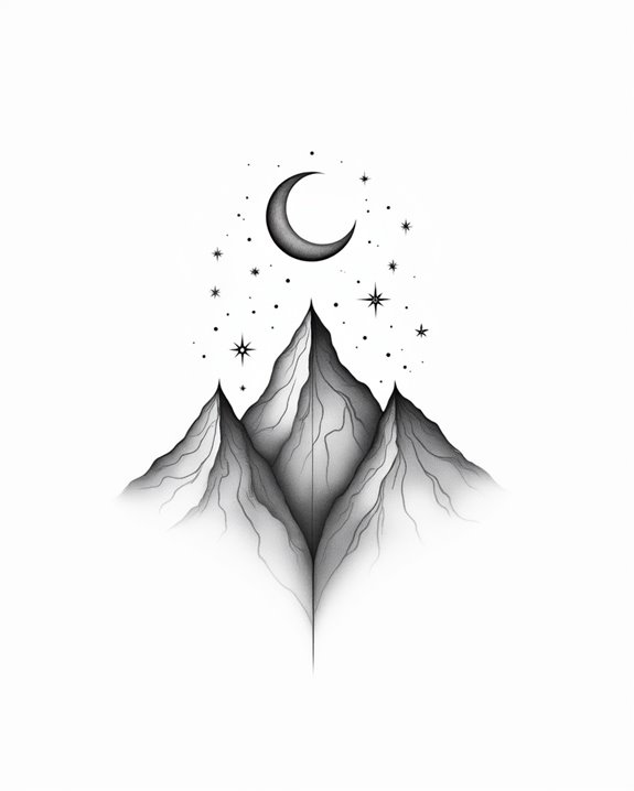 abstract mountain tattoo symbolism