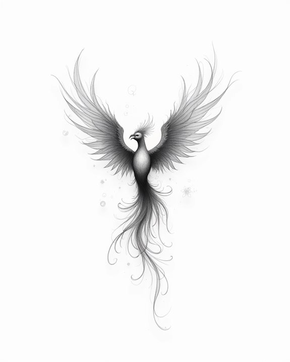 abstract phoenix rebirth tattoo