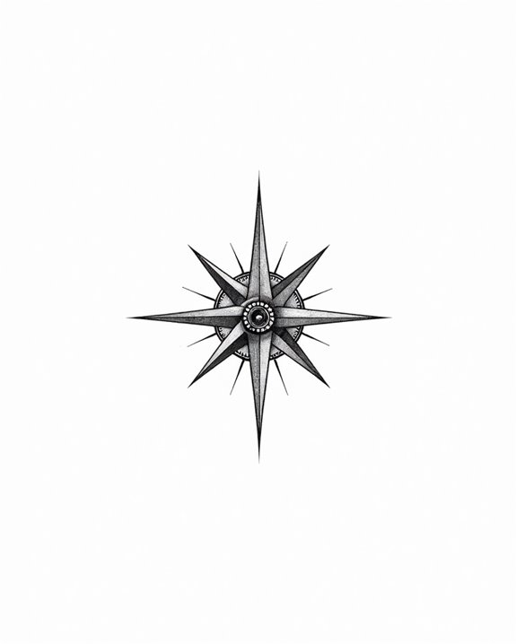 artistic navigation symbol tattoos