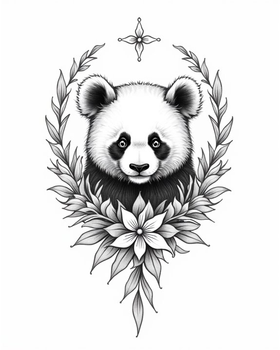 artistic panda tattoo symbolism