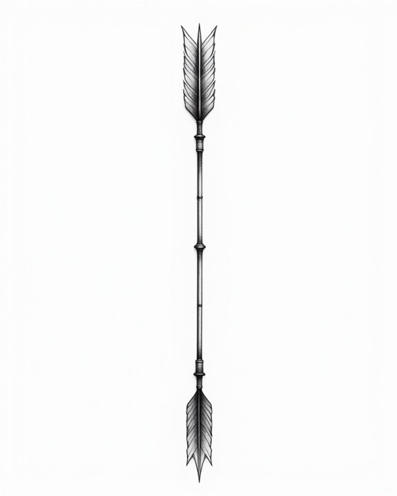 asymmetrical arrow tattoo design