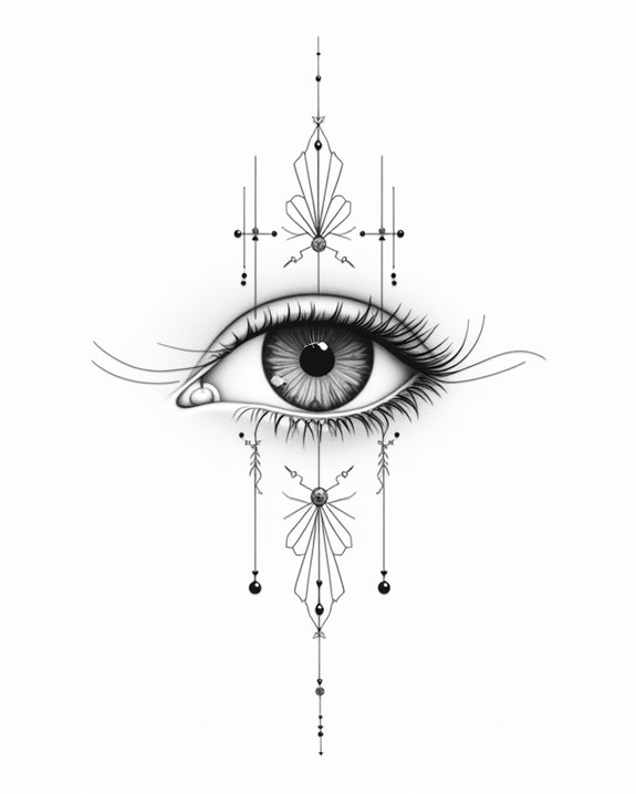 asymmetrical eye tattoo designs