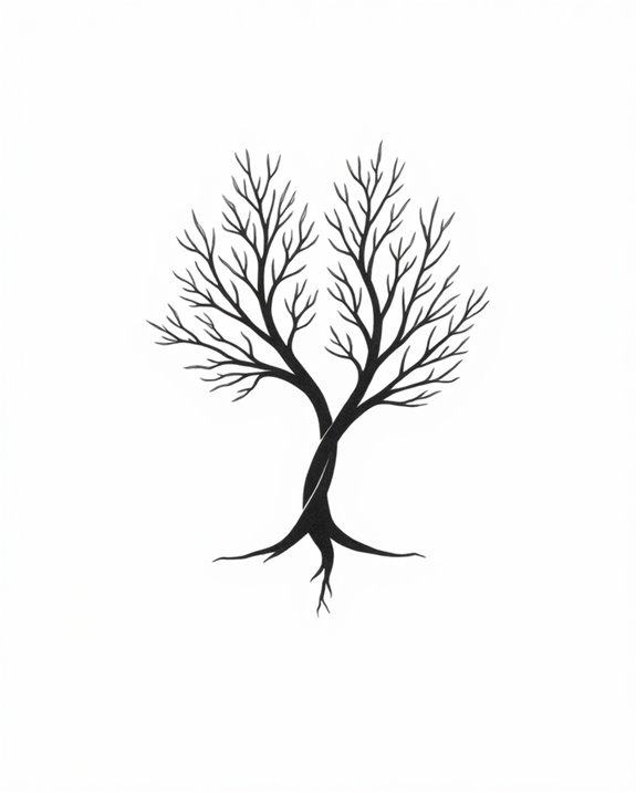 balanced twin tree tattoos