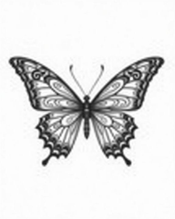 bold intricate butterfly tattoo
