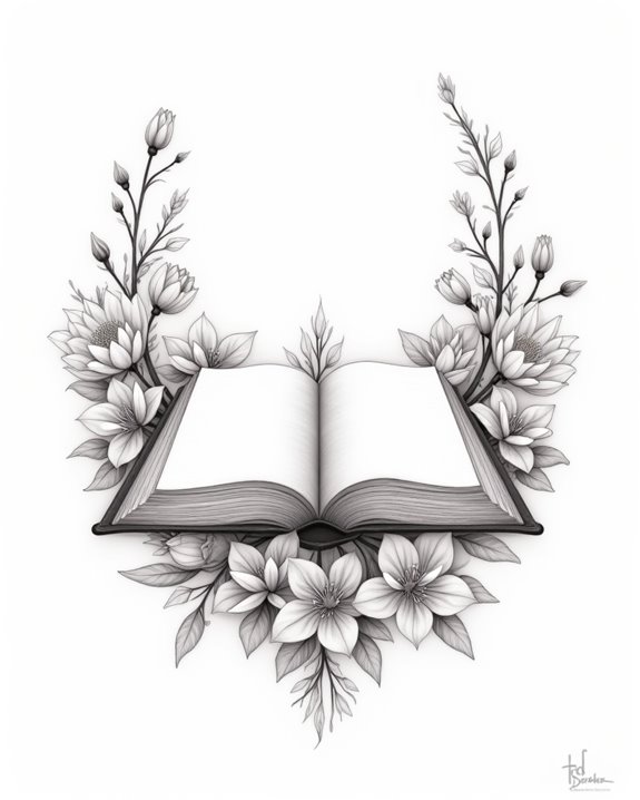 books and flowers harmony
