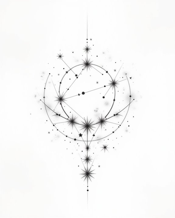 celestial collarbone tattoo designs