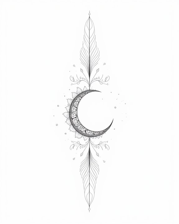 celestial feminine tattoo design