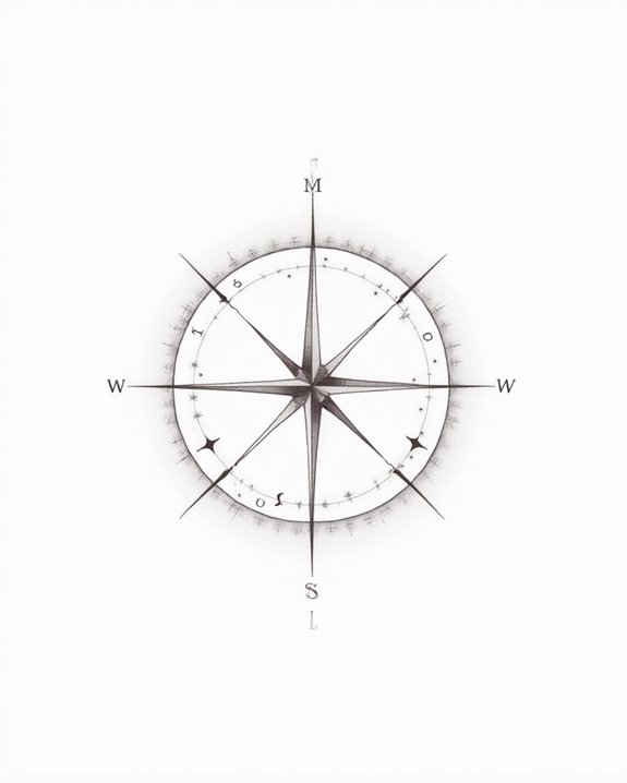 celestial minimal compass design