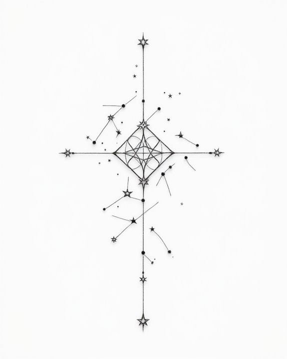 celestial minimalist fine line tattoos
