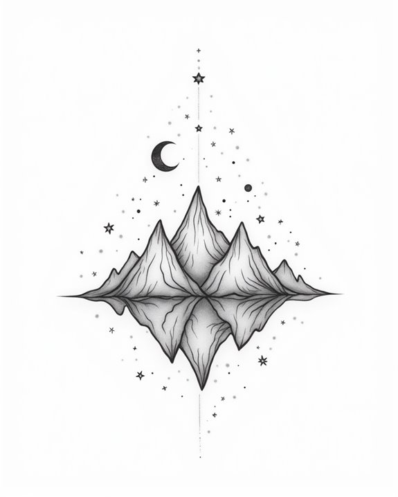 celestial mountain portal tattoos