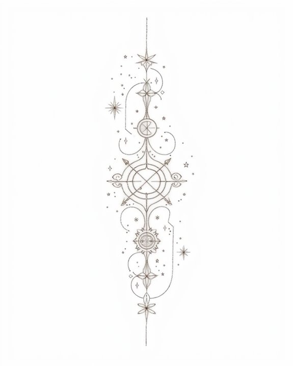 celestial tattoo design accents