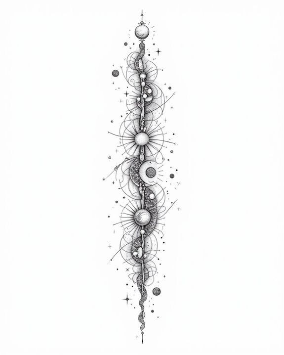 celestial tattoos on spine