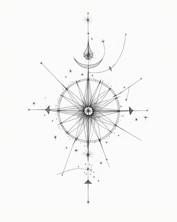celestial tattoos with symbolism
