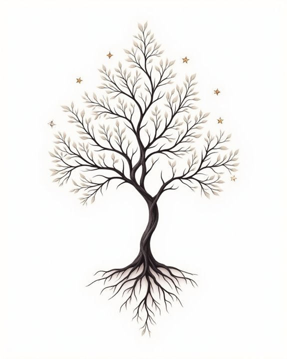 celestial tree tattoo designs