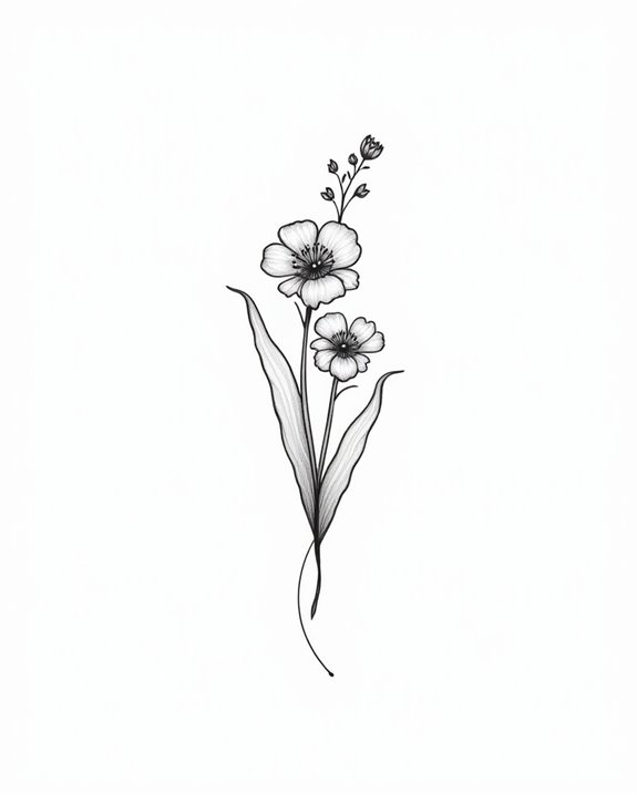 charming discreet floral tattoo