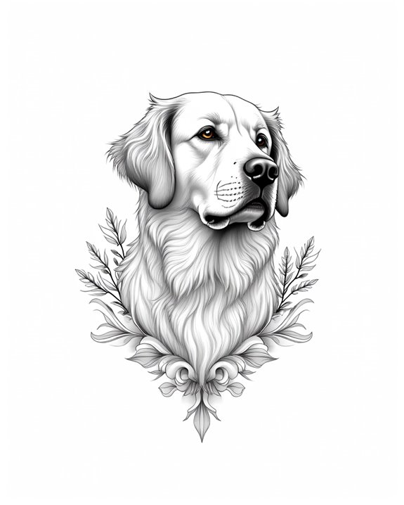 charming golden retriever art