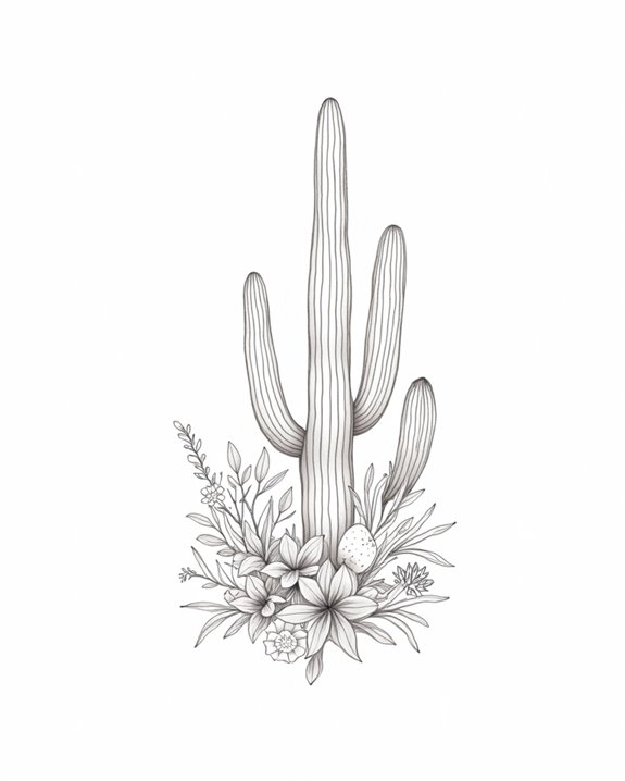 contemporary cactus tattoo designs