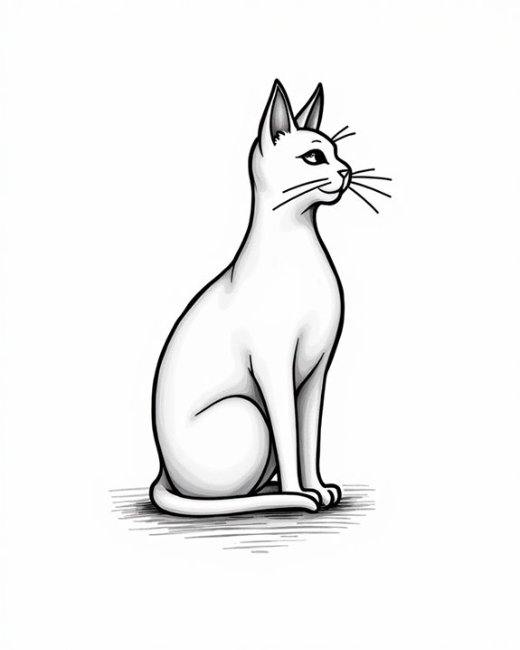 continuous line cat tattoo