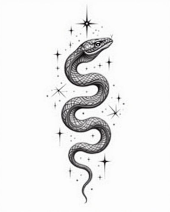 cosmic snake with stars
