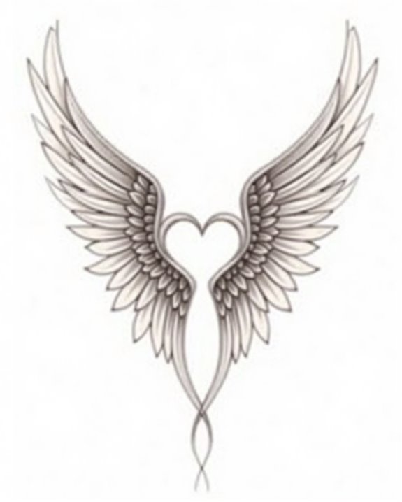 delicate angel wings tattoo