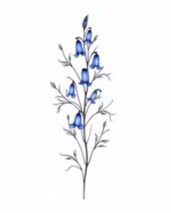 delicate bluebell calf tattoo