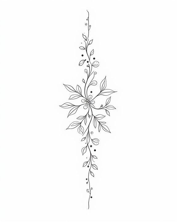 delicate botanical ivy tattoos