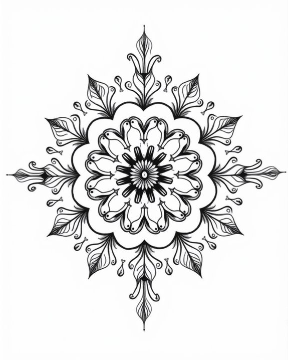 delicate botanical mandala tattoos