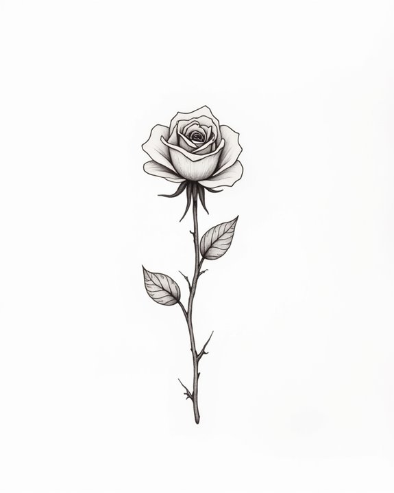 delicate botanical rose tattoos