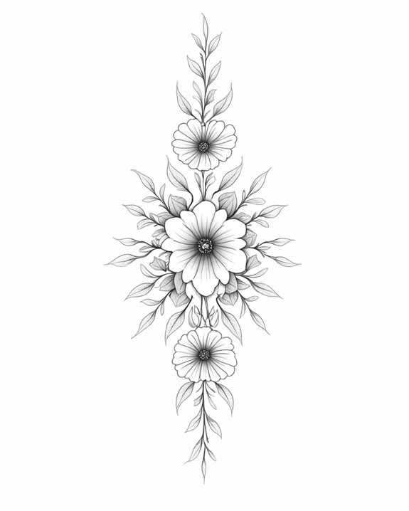 delicate botanical tattoo art