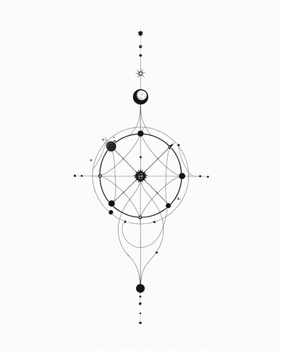 delicate celestial ink artistry