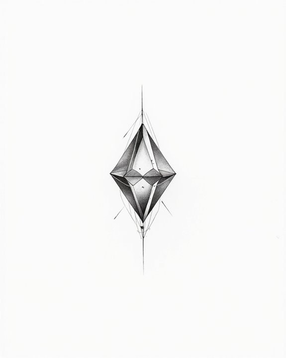 delicate crystal tattoo design
