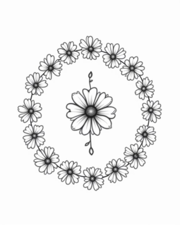 delicate daisy chain tattoo
