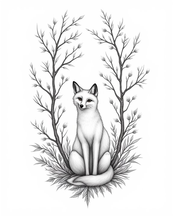 delicate fox in forest
