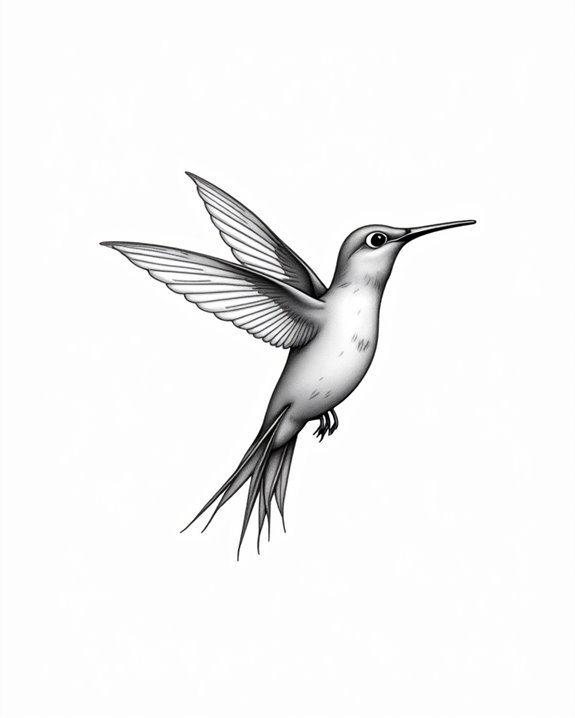 delicate hummingbird tattoo design