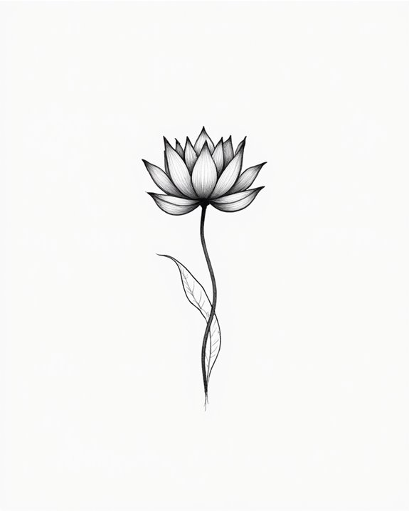 delicate lotus finger tattoo