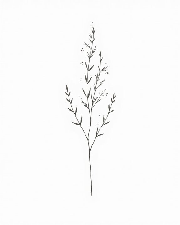delicate minimalist botanical tattoos