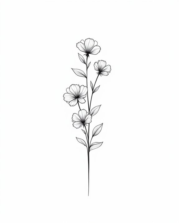 delicate minimalist floral tattoo