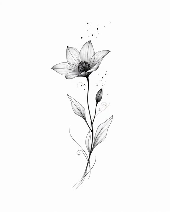 delicate minimalist floral tattoos