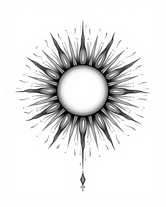 delicate minimalist sun design