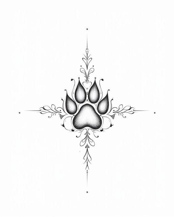 delicate minimalistic paw print