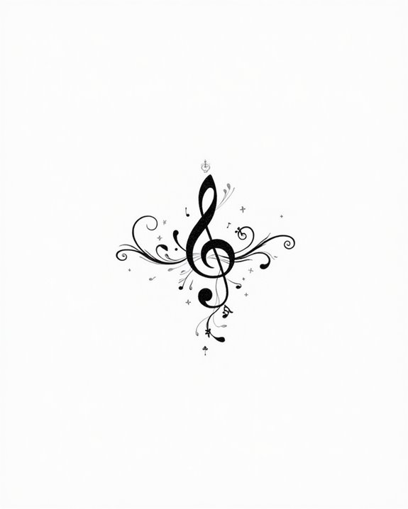delicate musical harmony tattoo