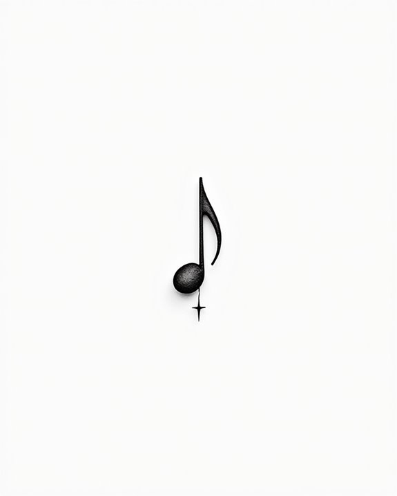 delicate musical note tattoo
