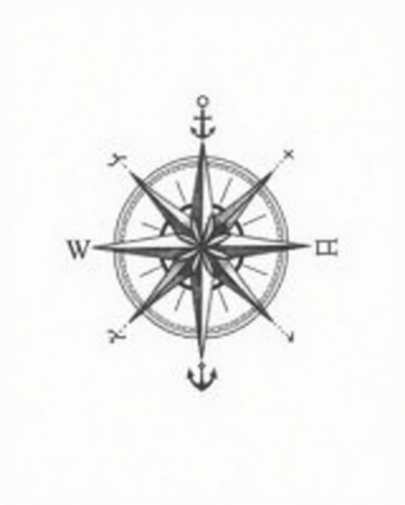 delicate nautical symbol tattoos