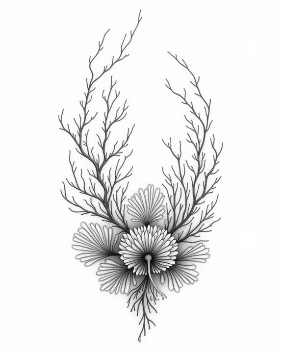 delicate ocean inspired ink artistry