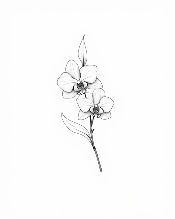 delicate orchid foot tattoo